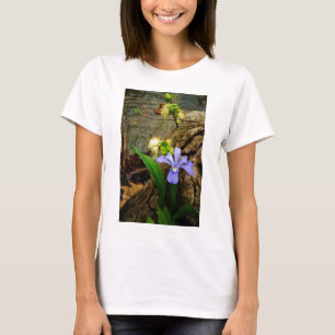 Zwergzwerg Iris lila weiße Blume T-Shirt