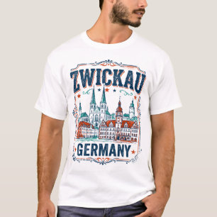 Zwickauer Skyline Stadtbild in Sachsen Deutschland T-Shirt