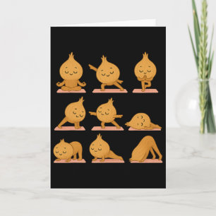 Zwiebel beim Yoga Vegan Kawaii Zen Meditation  Karte