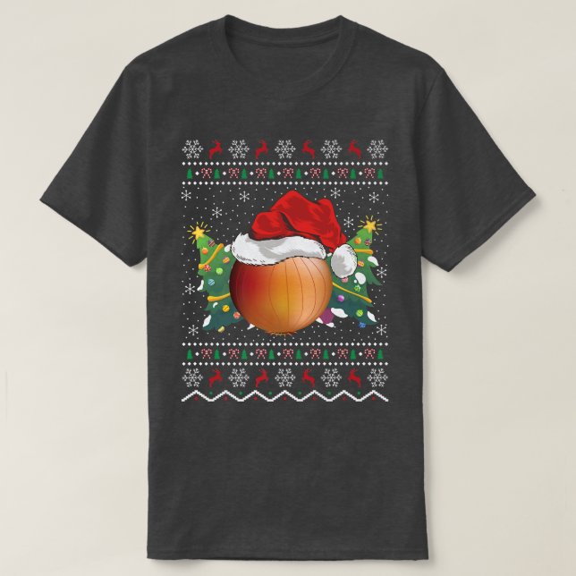 Zwiebel Gemüseglover Xmas Ugly Zwiebel Christus T-Shirt (Design vorne)