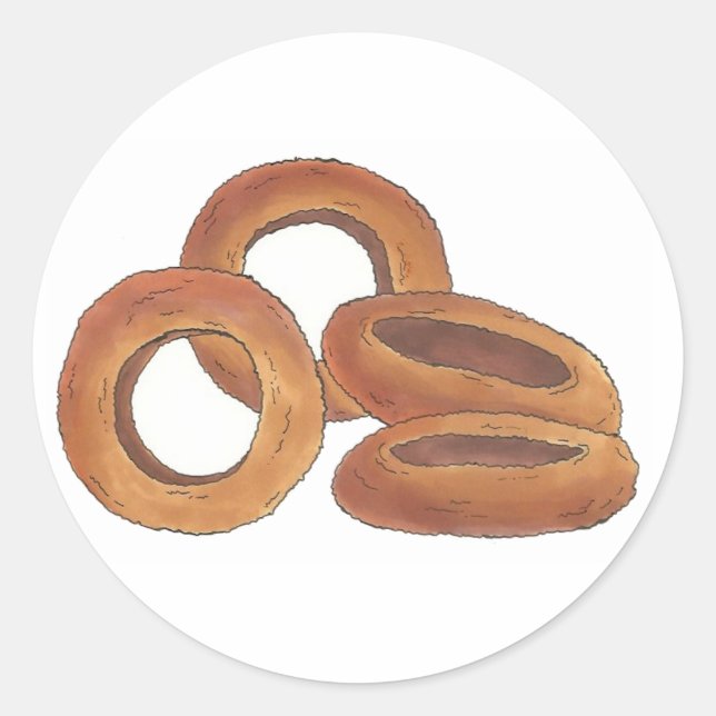 Zwiebeln Rings Karneval Junk Food Feinschmecker Fr Runder Aufkleber (Vorderseite)