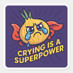 Zwiebelsticker   Funny Emotional Stärke Quadratischer Aufkleber