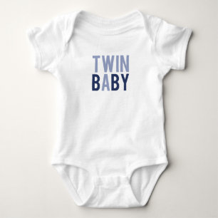 Zwilling Baby A Blau Strampler