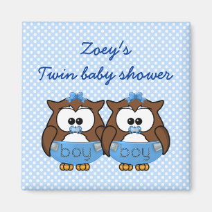 Zwilling Baby Junge Eule Magnet