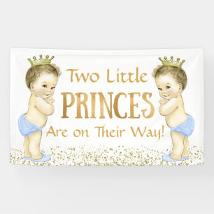 Zwilling Jungen Prinz Baby Shower Banner