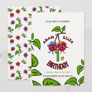 Zwilling Kirschen Einladung