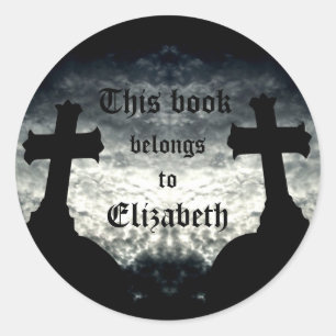 Zwilling kreuzt dieses Buch gehört Runder Aufkleber