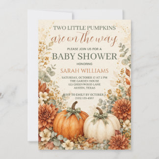 Zwilling Kürbis-Baby-Party Einladung