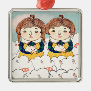 Zwillinge 2013 silbernes ornament