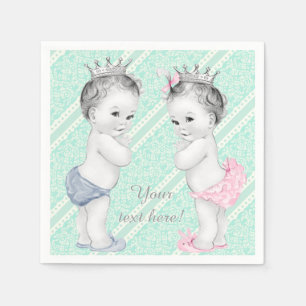 Zwillinge-Baby-Party für Prinz und Prinzessin Serviette