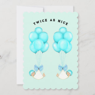 Zwillinge Baby Shower Junge Einladung