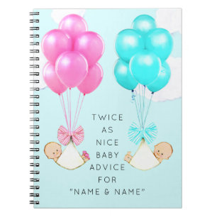 Zwillinge Baby Shower Notizblock