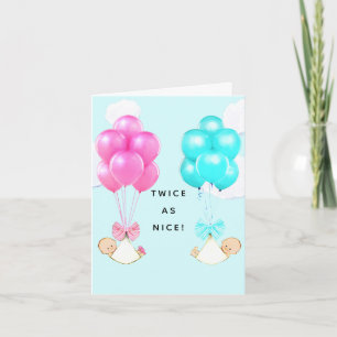 Zwillinge Babys Karte
