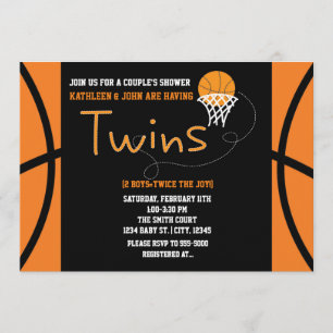 ZWILLINGE BASKETBALL Sport Baby Shower Einladung