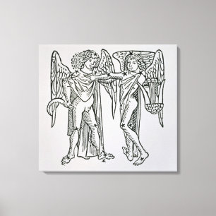 Zwillinge (die Zwillinge) eine Illustration vom Leinwanddruck