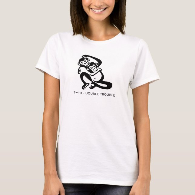 Zwillinge - Doppeltes Ärger - Mutterschaft T-Shirt (Vorderseite)
