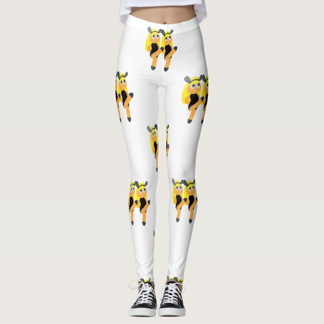 Zwillinge Emoji-Leggings Leggings (Vorderseite)