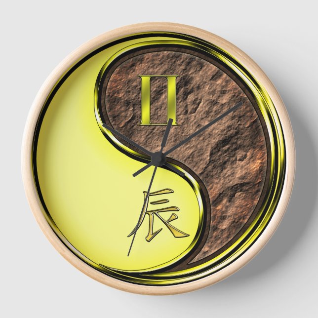 Zwillinge & Erddrache Uhr (Vorderseite)