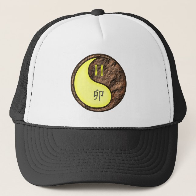Zwillinge & Erde-Hase Truckerkappe (Vorderseite)