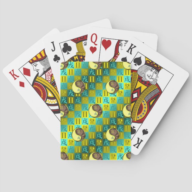 Zwillinge & Erde Hund Spielkarten (Rückseite)