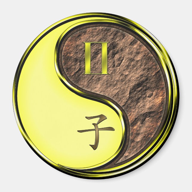 Zwillinge & Erde Ratte Magnet (Vorne)