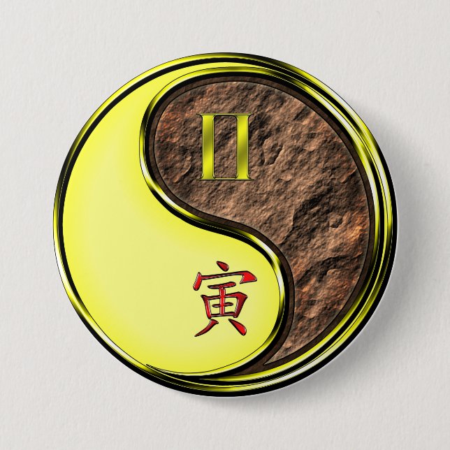 Zwillinge & Erdtiger Button (Vorderseite)