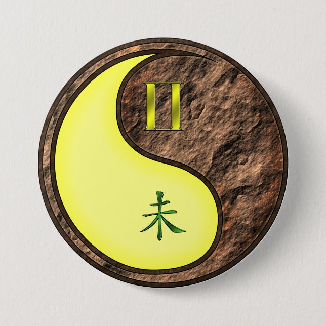 Zwillinge & Erdziege Button (Vorderseite)