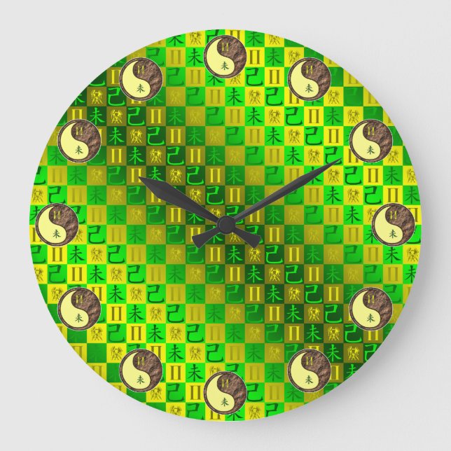 Zwillinge & Erdziege Große Wanduhr (Vorderseite)