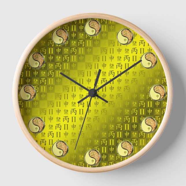 Zwillinge & Feuer Affe Uhr (Vorderseite)