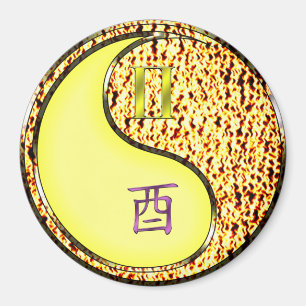 Zwillinge & Feuer Hahn Magnet