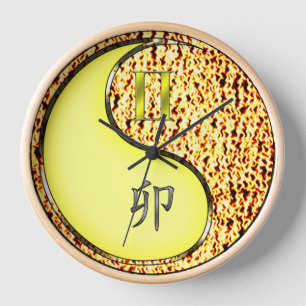Zwillinge & Feuer Kaninchen Uhr