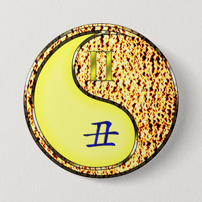 Zwillinge & Feuer Ochse Button (Vorderseite)