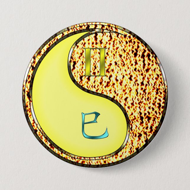 Zwillinge & Feuer Schlange Button (Vorderseite)