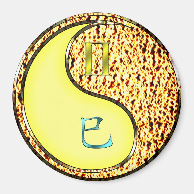 Zwillinge & Feuer Schlange Magnet (Vorne)