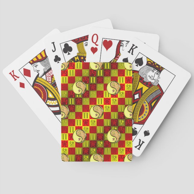 Zwillinge & Feuer Tiger Spielkarten (Rückseite)