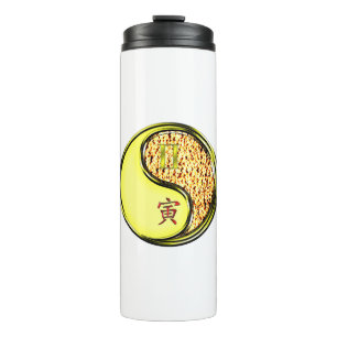Zwillinge & Feuer Tiger Thermosbecher