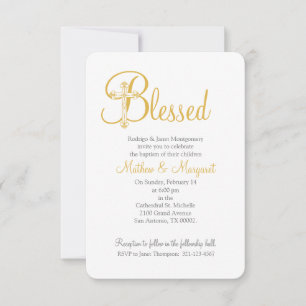 Zwillinge-Goldkreuz Einladung