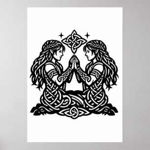 Zwillinge — Heimgesuchte Tinten-Zodiakutwins Poster
