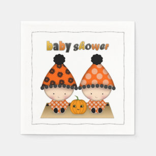 Zwillinge Herbst Halloween Babyparty Serviette