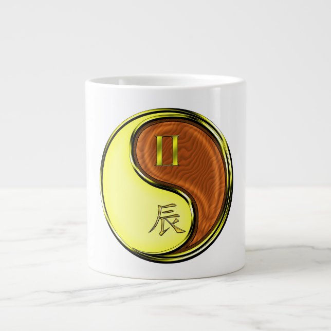 Zwillinge & Holz-Drache Jumbo-Tasse (Vorderseite)