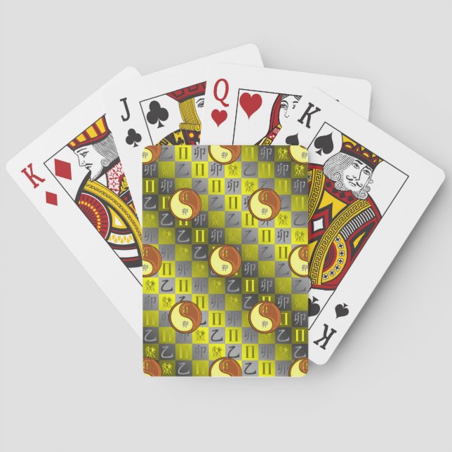 Zwillinge & Holz Kaninchen Spielkarten (Rückseite)