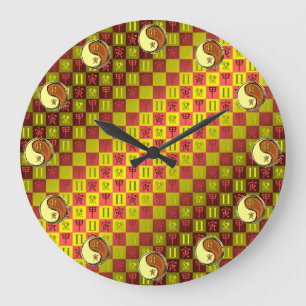 Zwillinge & Holz Tiger Große Wanduhr