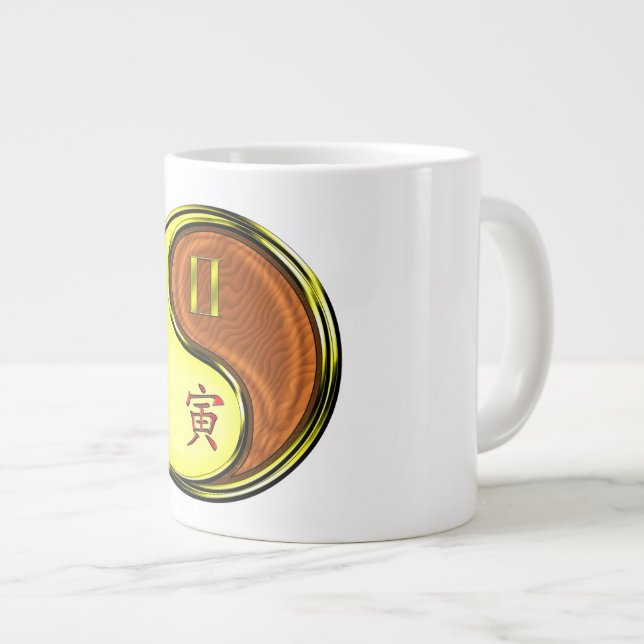 Zwillinge & Holz Tiger Jumbo-Tasse (Vorderseite Rechts)
