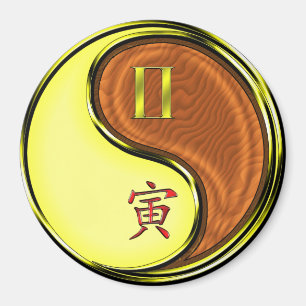 Zwillinge & Holz Tiger Magnet