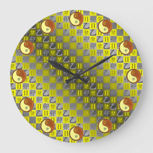 Zwillinge & Holzkaninchen Große Wanduhr