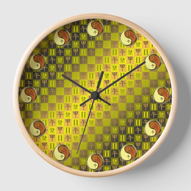 Zwillinge & Holzpferd Uhr (Vorderseite)