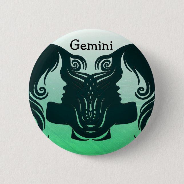 Zwillinge Horoskop Sternzeichen Button (Vorderseite)