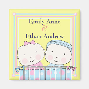 Zwillinge im Krippen-, Mädchen-und Magnet