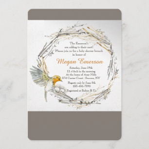 Zwillinge in der Nest-Babyparty-Einladung Einladung