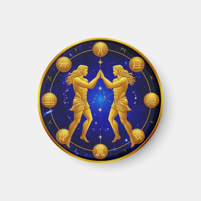 Zwillinge in kosmischem Kreis Magnet (Vorne)